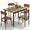 Round-backed chair, variant on MIERES 4 Person Dining Table Set, Wooden Dining Table 5 Piece Set with 4 Oak Metal Frame Chairs, Space Saving, Suitable for Apartments, Small Spaces, Kitchens, Breakfast Corners, Espresso Wood C