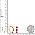 thumbnail image 3 of Gem Stone King 4.23 Ct Red Mystic Topaz G-H Lab Grown Diamond 18K Yellow Gold Plated Silver Hoop Earrings, 3 of 5