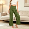 thumbnail image 3 of Lmueinov Wide Leg for Women High Waisted Elastic Waist Casual Trousers Wide Waistband Trendy Solid Color Loose Fit Flowy Summer Lounge Pants, 3 of 5