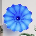 thumbnail image 2 of Longree Handcrafted Glass Wall Decor 12" Blue Art Glass Sculpture Murano-Inspired Decorative Plate for Gallery Wall, Office & Coastal Home, 2 of 8