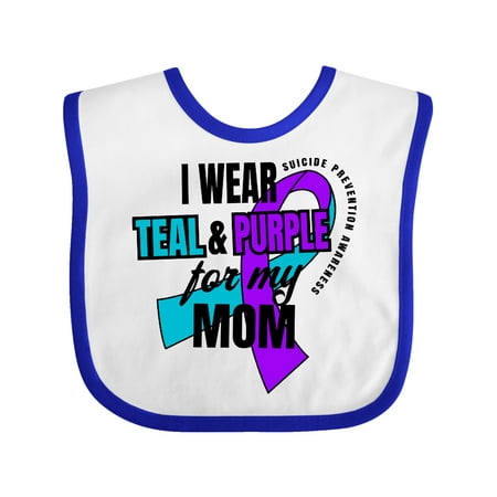 

Inktastic Suicide Prevention I Wear Teal and Purple for My Mom Gift Baby Boy or Baby Girl Bib