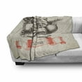 thumbnail image 3 of Vintage Christmas Soft Flannel Fleece Blanket, Merry Xmas Theme Hand Drawn Candles Spruce Leaves on Polka Dots, Cozy Plush for Indoor and Outdoor Use, 50" x 60", Brown Tan Vermilion, by Ambesonne, 3 of 6
