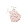 thumbnail image 2 of Caoirhny Newborn Summer Sleeveless Romper, Baby Girls Tie-up Plant Pattern U-shaped Neck Playsuit, 2 of 9