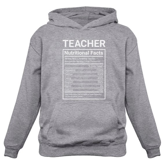 Tstars Womens Teacher Shirts Back to School Teacher Nutritional Facts Funny Humor Gift for Teacher Teaching School Theme Clothing School Teacher Women Hoodie