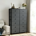 thumbnail image 4 of 52.2" H Dresser for Bedroom with Fabric Drawers Tall Dresser with Wooden Top for Living Room, Light Gray, 4 of 8