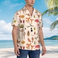 thumbnail image 3 of Pofeuu Retro Autum Mushrooms Print Hawaiian Shirt for Men Sleeves Casual Button Down Summer Beach Dress Shirts T-Shirts,X-Large, 3 of 7
