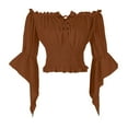 thumbnail image 2 of Neewe Womens Renaissance Peasant Blouse Off Shoulder Trumpet Sleeve Tops S-XXL, 2 of 7