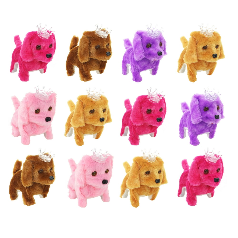 12 PCS Crowned Puppy Dog Interactive Plush Toy Dog, Puppy. It Walks