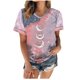 thumbnail image 1 of Camiseta con estampado de sol y luna para mujer, camiseta de manga corta con cuello redondo, camiseta informal divertida y bonita para chica adolescente OAVQHLG3B Store  lin121212, 1 of 4