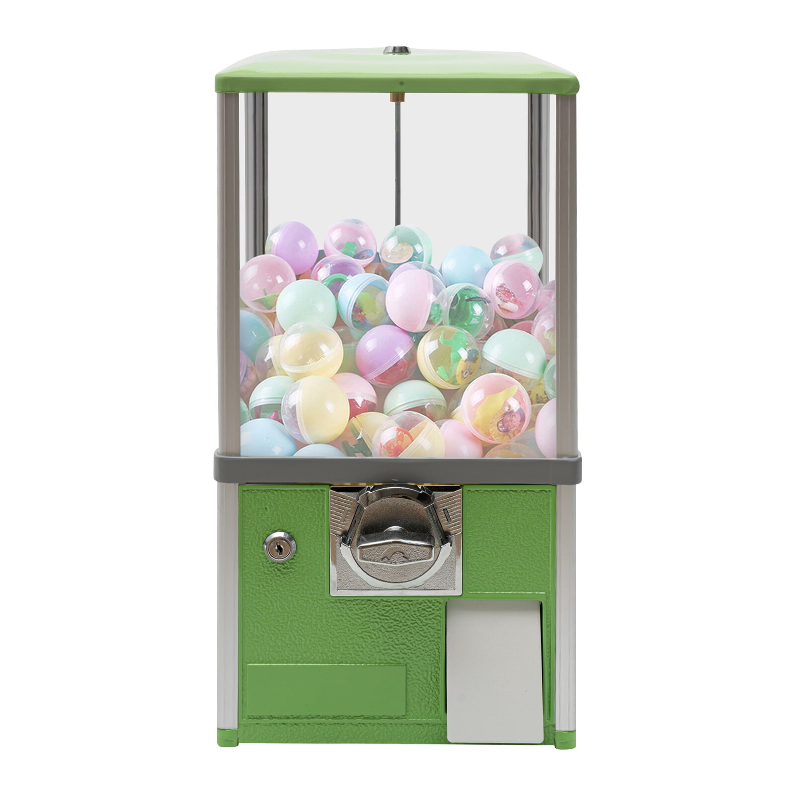 25-cent Vending Machines, Green, Big Capsule Vending Machine, Gumball Machine for Kids, Commercial