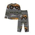 thumbnail image 2 of Rateoe Construction Machines Pattern Womens Pajamas Set Long Sleeve Sleepwear Button Down Nightwear Soft Cotton Pj Lounge Sets, 2 of 9