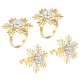 thumbnail image 1 of Metal Servilletas Anillos, 4uds Brillante Nieve Copo Servilletas Anillos Soporte Hebilla Juego para Comida Mesa Decoraciones Boda Cumpleaños Vacaciones Fiesta, Dorado Tono, 1 of 5