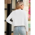 thumbnail image 5 of Chiclily Women Lightweight Cardigan Long Sleeve V Neck Casual Knit Cardigan Sweaters, US Size XL in White, 5 of 6