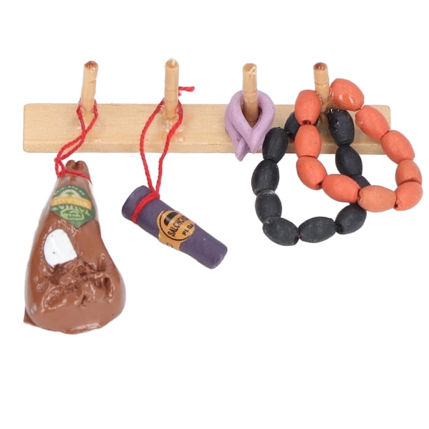 Salchicha 1:12 Mini Salchicha Jamón Estante Colgante Modelos Comida De Imitación Juguete Escena De Vida Simulación Para Niños De 3 Años En Adelante