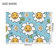 thumbnail image 3 of Toilet Rug Rectangle Bathroom Rugs Non-Slip Soft Plush Machine Washable Contour Bath Mat Happy Face Daisies Flower 24x16, 3 of 9