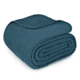 thumbnail image 5 of Comfy Cubs Muslin Blanket, Extra Large 90” x 90”, 6 Layer Cooling Cotton Softness (Neptune, Queen), 5 of 6