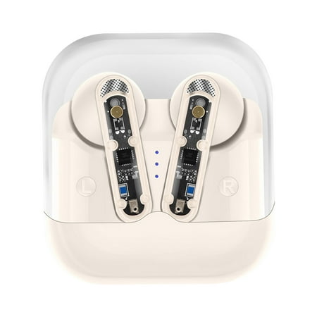 RBCKVXZ Bluetooth 5.3 Wireless Earbuds with Wireless Charging Case High Stereo Headphones In Ear Built In Mic Headset Premium Sound with Bass for Sport Birthday Gifts White