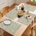 thumbnail image 5 of Vintage Wallpaper Placemats Set of 4, Green Leaf Flower Plants Texture Non-Slip Place Mats Washable Table Mats for Kitchen Dining Table Decorations Indoor/Outdoor, 5 of 9