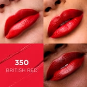 LOreal Paris Colour Riche Original Satin Lipstick for Moisturized Lips, 350 British Red
