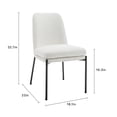 thumbnail image 3 of Wovenbyrd Bentley Modern Dining Chair, Curved Back, Metal Frame, Indoor - Cream Performance Boucle, 3 of 9