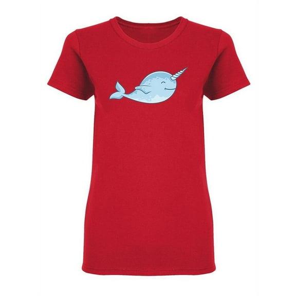 Narwhal Cartoon Graphic Shaped T-Shirt Women -Image by Shutterstock, Female Medium