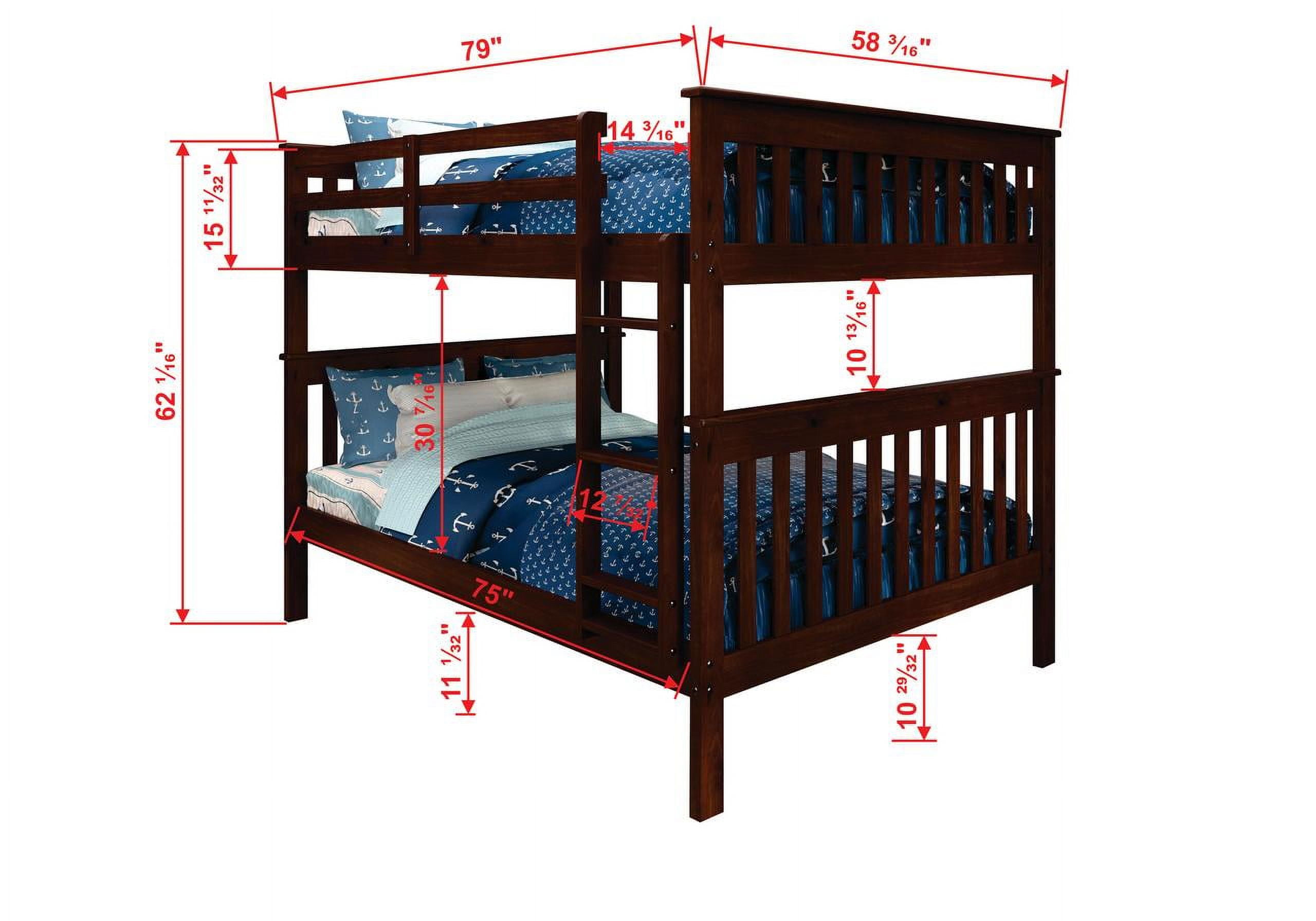 Donco Kids Full Over Full Mission Bunk Bed, Dark Cappuccino