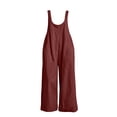 thumbnail image 4 of QQZ Wide Leg Jumpsuit For Women, Sleeveless Palazzo Flow Womens Overalls Flowy Pants Outfit For Daily Beach Outfits, 4 of 7