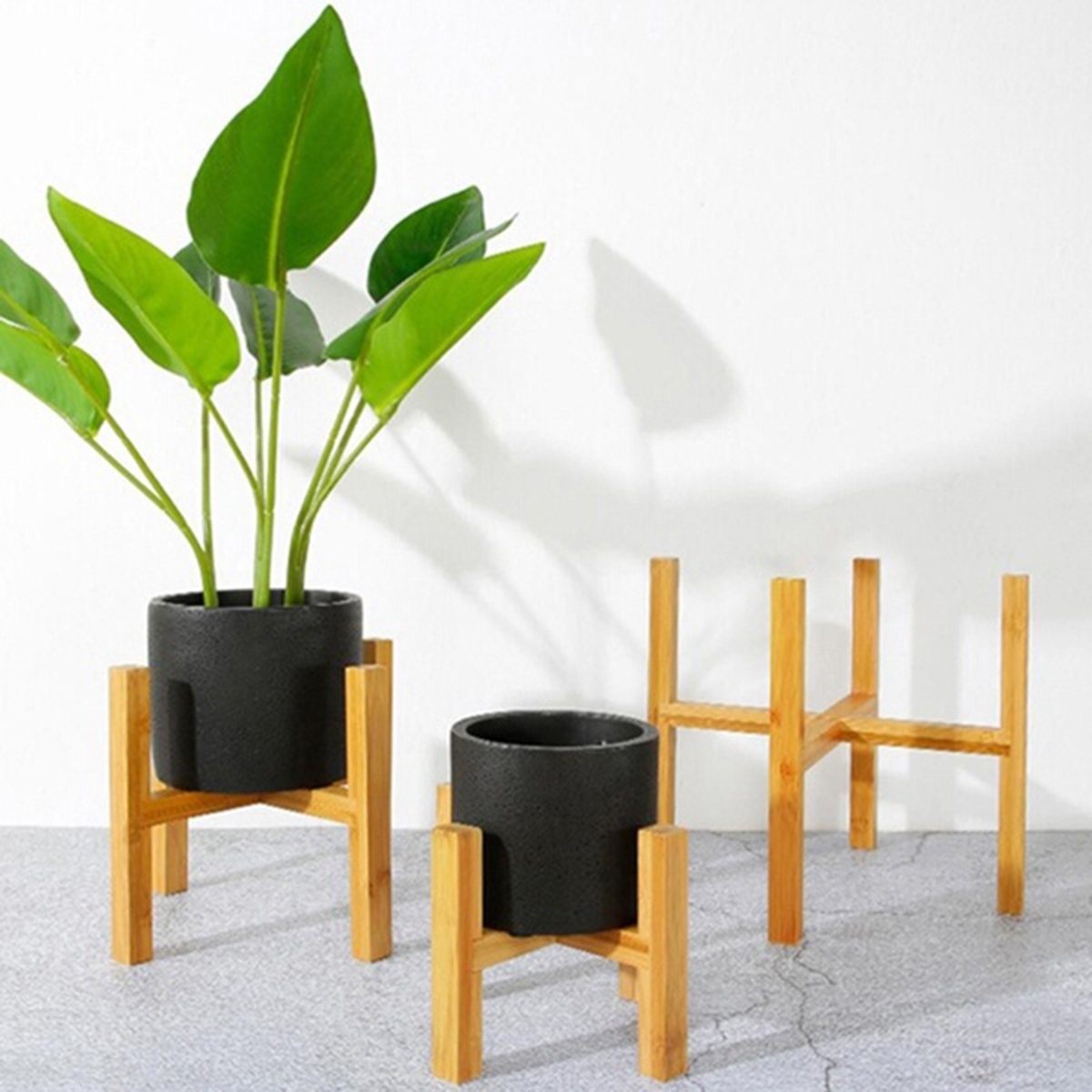 SIEBENHAUSE Plant Stand Mid Century Modern Adjustable Plant Holder for Flower Pot Succulents
