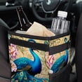 thumbnail image 6 of Peacock Foldable Car Trash Can Mini Trash Can with Lid Leak-Proof Hanging Storage Bag - Car Garbage Can, 6 of 6