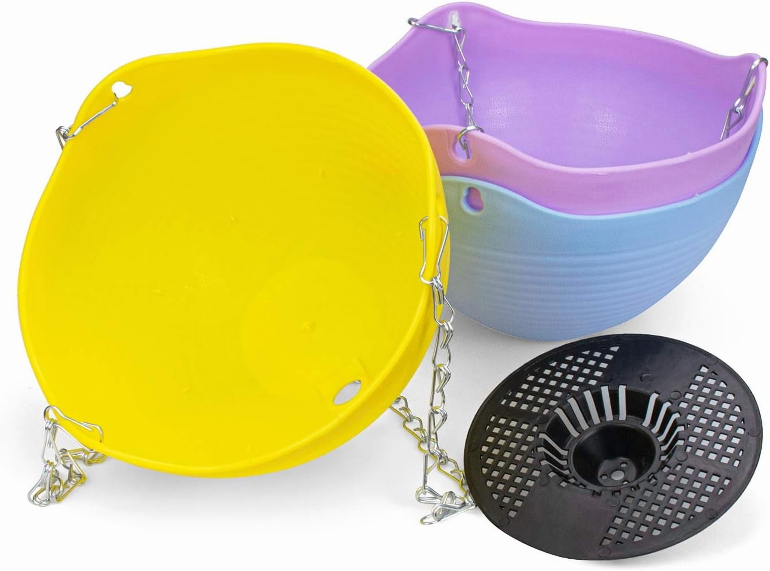 GIXUSIL 8 inch Self-Watering Hanging Planter, 7-Pack Plastic Plant Pots with Drainage Holes & Chains for Indoor Outdoor Garden Basket (7 Colors)