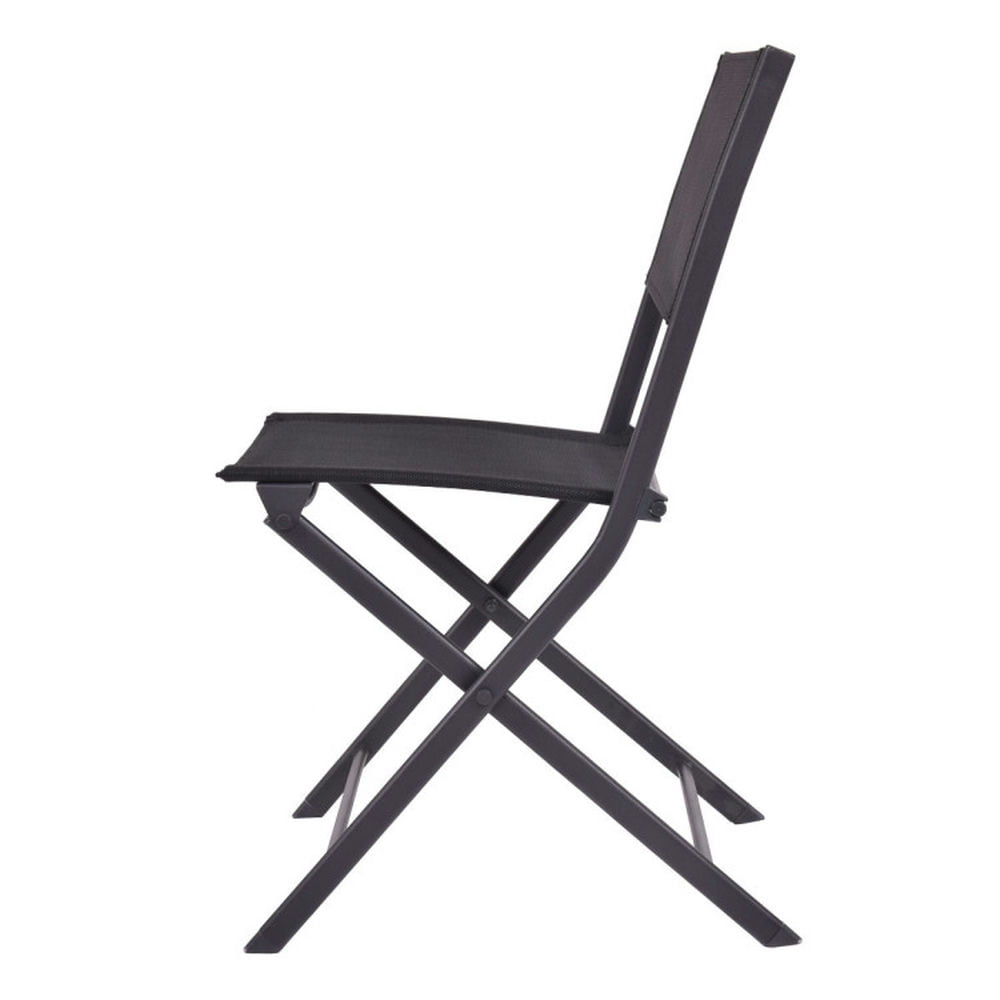Demifill Set of 4 Outdoor Patio Folding Chairs, Outdoor Ergonomic Seating Chairs, Space-Saving Foldable Chairs for Outdoor as Poolside, Garden, Patio, Yard, Black