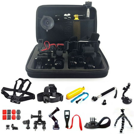 GPCT 26-in-1 Mount Accessory Kit for GoPro Hero 1/2/3/3+/4/5 Camera (Includes Carrying Case, Head Mount, Tripod, Arm, Handlebar Mount and