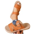 thumbnail image 6 of HomeDM Women's Espadrilles Flat Sandals Open Toe Slip On Summer Dressy Comfortable Slide Sandals, Orange Size 9, 6 of 8