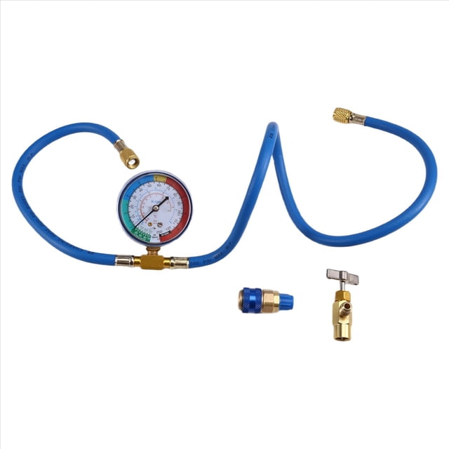 Manguera de Carga de Refrigerante para Aire Acondicionado R134A con Manómetro y Manguera de Medición de Recarga. Tubo de Carga de Refrigerante.