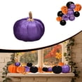 thumbnail image 3 of Artificial Pumpkin Decorations, Soft Flocked Fall Ornaments For Halloween Thanksgiving Autumn Harvest Table Decor Mantel Shelf Fireplace Home Accent,Shelf&nbsp;Decor&nbsp;Farmhouse, 3 of 6