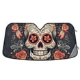 thumbnail image 2 of Flowers Roses in Human Skeleton Automotive Front Car Windshield Sun Shade Reflector Foldable for Front Fit for Cars Truck SUVs, 2 of 8
