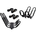 thumbnail image 1 of Kayak Roof Racks for 2 Kayaks - Dual Universal Fit Carriers Include Two Sets of Straps for Cars, Trucks and SUVs - Easy to Mount J-Bar Style Carriers for Kayaks Canoes Paddleboards and Surfboards, 1 of 8