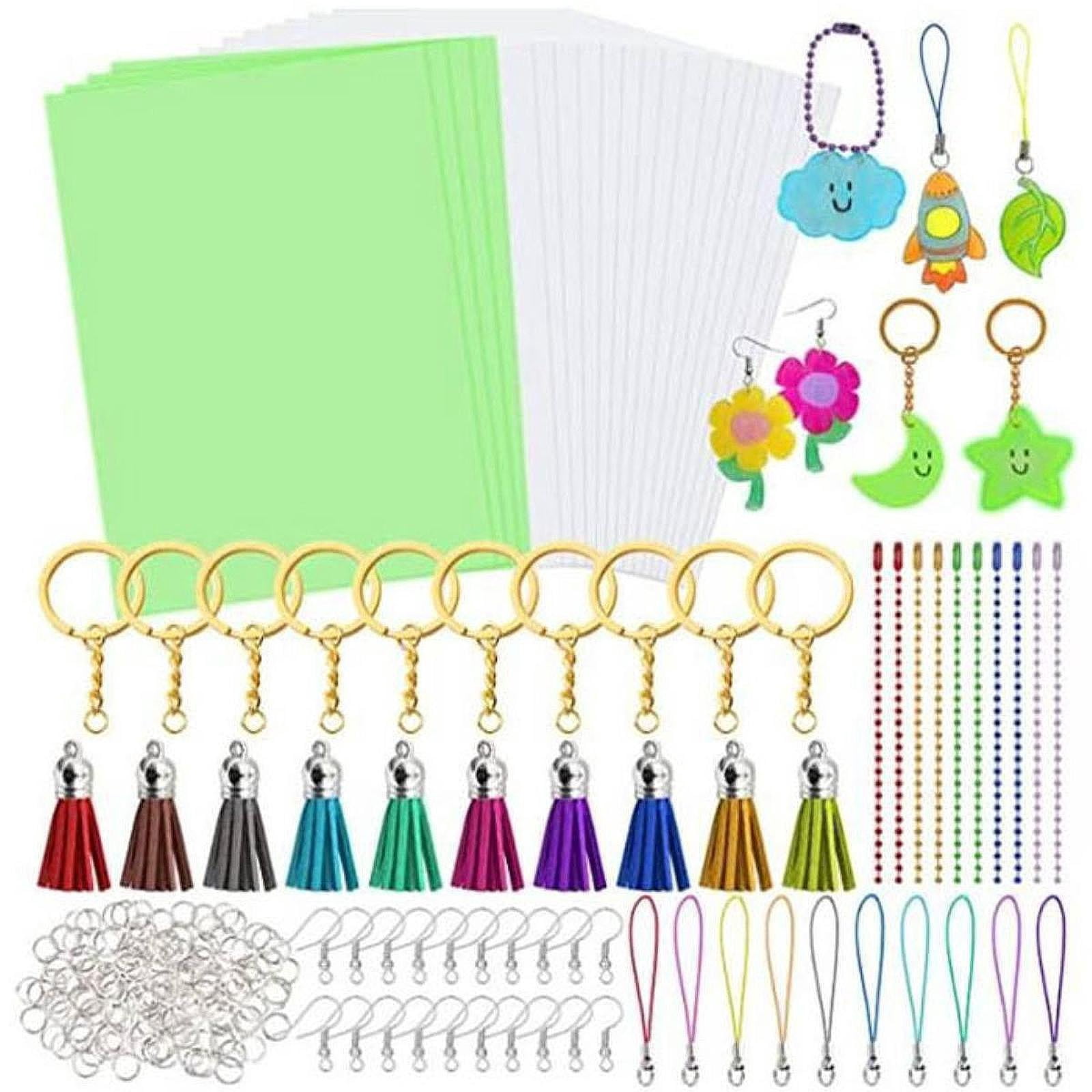 S SERENABLE 20Pcs Heat Shrinkable Sheet Materials DIY Supplies Art Crafting Project Heat Shrink Film Papers Kit for Father'S Day Necklace