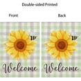 thumbnail image 5 of Spring Summer Sunflower Welcome House Flag 28x40 Inch Double Sided Outside Bee Floral Green Buffalo Plaid Decoration Seasonal Holiday Farmhouse Yard Flags for Outdoor, 5 of 6