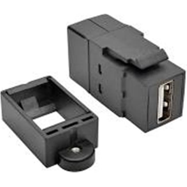 USB 2.0 Keystone Panel Mount Coupler AllinOne FF, Black USB adapter