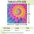 thumbnail image 2 of Rainbow Tie Dye Floral Pattern Square Fitted Tablecloth with Elastic Edge,Square Table Cover,Washable Elastic Table Cover for Home Kitchen Party Decor 36"x36", 2 of 6