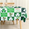 thumbnail image 3 of St. Patrick''s Day Tablecloth for Square Tables 60" X 84".Green and White Check Clover Lucky Trucks Spring Table Clothes.Washable Polyester for Dining Table, Buffet Parties and Camping, 3 of 5