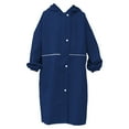 thumbnail image 3 of YMNXA Children Girls Boys Raincoat With Hood Solid Color Long Sleeve Waterproof Windproof Buttons Pocket Lightweight Breathable Rain Wear,Navy,4-6 Years, 3 of 6