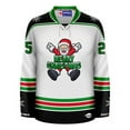 thumbnail image 4 of Merry Christmas Santa Holiday Hockey Jersey, 4 of 5