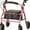 Pink, variant on NOVA Zoom Rollator Walker with 20 Seat Height, Rolling Walker with Locking Hand Brakes, Padded Seat and 8 Wheels, Color Red