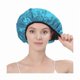 thumbnail image 1 of wonima11 Triple Layer Reusable Waterproof Shower Cap for Women Large Terry Lined Hair Cap for Long Thick Hair Travel Bath Care Light Blue, 1 of 1