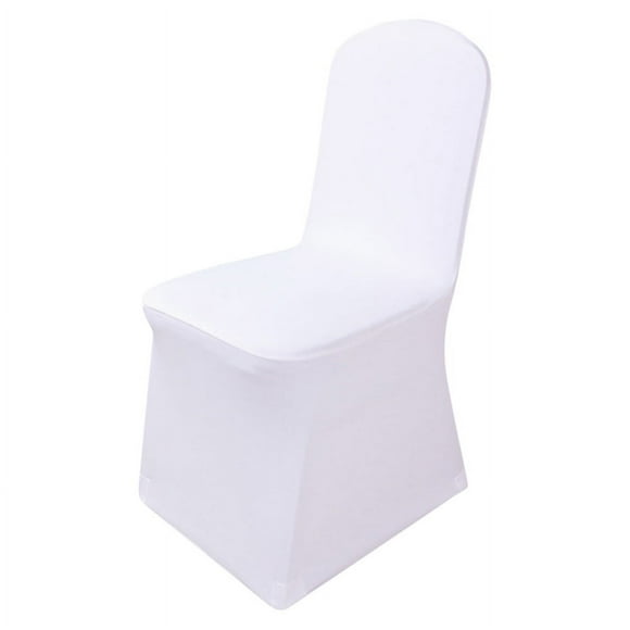 White Chair Covers Spandex 1Pcs White Flat Arched Front Covers Spandex Lycra Chair Cover Wedding Party A White Spandex Chair Cover White Chair Covers for Party