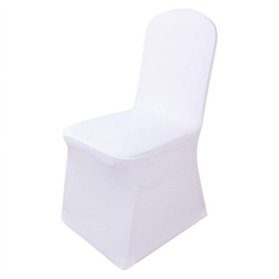 VerPetridure Banquet Hotel Chair Cover Home Elastic Chair Cover 140G Bleached Normal 1pcs White Flat Arched Front Covers Spandex Lycra Chair Cover Wedding Party A
