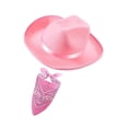 thumbnail image 4 of Sombrero de vaquero con bufanda para adultos Rosado, 4 of 7