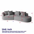 thumbnail image 2 of Newest 112" Oversized Curved Cloud Chenille Sectional Sofa with Deep Seat and No Assembly,Green, 2 of 2